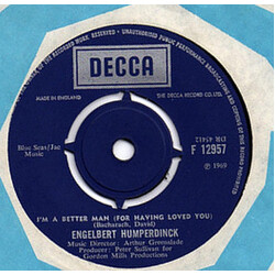 Engelbert Humperdinck I'm A Better Man (For Having Loved You) USED VINYL 7INCH 45 RPM SINGLE