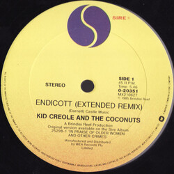 Kid Creole And The Coconuts Endicott (Extended Remix) USED VINYL 12INCH 45 RPM