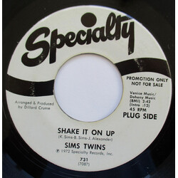 Sims Twins Shake It On Up / Something Hanging On Your Mind USED VINYL 7INCH 45 RPM SINGLE PROMO