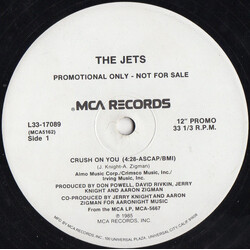 The Jets Crush On You USED VINYL 12INCH PROMO 33 S RPM