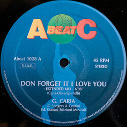 Gino Caria Don Forget It I Love You USED VINYL 12INCH 45 RPM STEREO