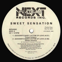 Sweet Sensation (Goodbye Baby) Victim Of Love USED VINYL 12INCH 33 S RPM PROMO