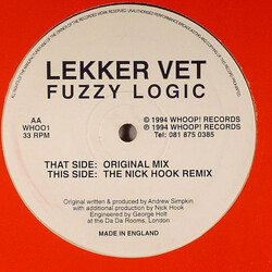Lekker Vet Fuzzy Logic USED VINYL 12INCH 33 S RPM