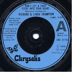 Richard & Linda Thompson Don't Let A Thief Steal Into Your Heart USED VINYL 7INCH SINGLE