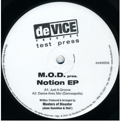 M.O.D. Notion E.P. USED VINYL 12INCH EP TEST PRESSING