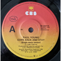 Paul Young Come Back And Stay (Single Remix Version) USED VINYL 7INCH SINGLE 45 RPM