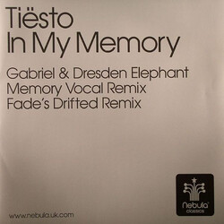 DJ Tiësto In My Memory USED VINYL 12INCH 33 S RPM
