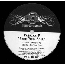 Patrick F Free Your Soul USED VINYL 12INCH 45 RPM