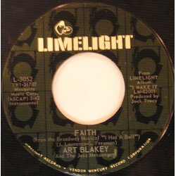 Art Blakey & The Jazz Messengers Faith / One For Gamal USED VINYL 7INCH 45 RPM
