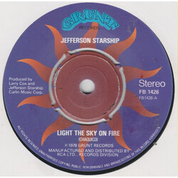 Jefferson Starship Light The Sky On Fire USED VINYL 7INCH 45 RPM STEREO