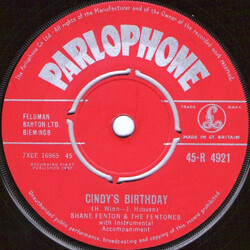 Shane Fenton & The Fentones Cindy's Birthday VINYL 7" USED
