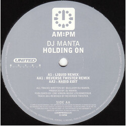 DJ Manta Holding On USED VINYL 12INCH 33 S RPM PROMO