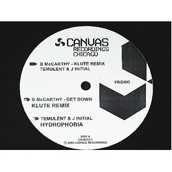 B. McCarthy / Temulent / J Initial Get Down (Klute Remix) / Hydrophobia USED VINYL 12INCH 45 RPM PROMO
