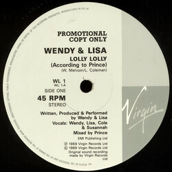 Wendy & Lisa Lolly Lolly USED VINYL 12INCH PROMO