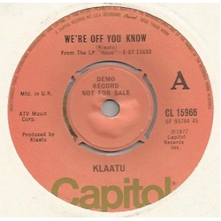 Klaatu We're Off You Know Vinyl 7" USED