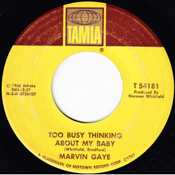 Marvin Gaye Too Busy Thinking About My Baby / Wherever I Lay My Hat (That's  My Home) USED VINYL 7INCH SINGLE 45 RPM