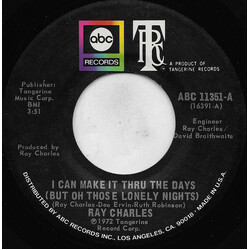Ray Charles I Can Make It Through The Days (But Oh Those Lonely Nights) USED VINYL 7INCH 45 RPM