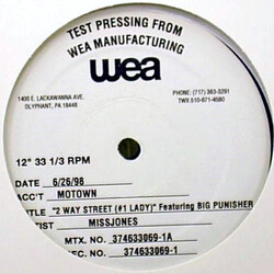 Miss Jones (2) 2 Way Street (#1 Lady) USED VINYL 12INCH 33 S RPM TEST PRESSING