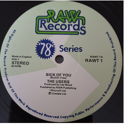 The Users Sick Of You USED VINYL 12INCH 45 RPM SINGLE LIMITED EDITION REISSUE REMASTERED