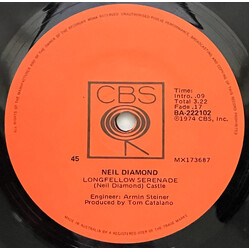 Neil Diamond Longfellow Serenade USED VINYL 7INCH SINGLE 45 RPM