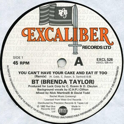 Brenda Taylor You Can't Have Your Cake And Eat It Too USED VINYL 12INCH 45 RPM