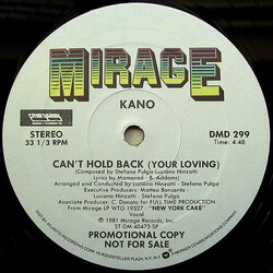 Kano Can't Hold Back (Your Loving) USED VINYL 12INCH 33 S RPM PROMO