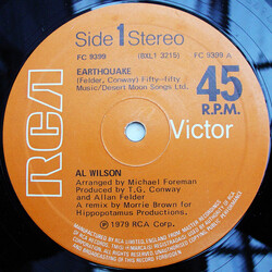 Al Wilson Earthquake USED VINYL 12INCH 45 RPM