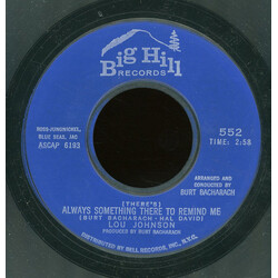 Lou Johnson (There's) Always Something There To Remind Me USED VINYL 7INCH 45 RPM SINGLE STYRENE