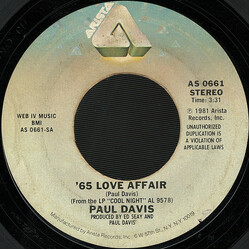 Paul Davis (3) '65 Love Affair / We're Still Together Vinyl 7" USED