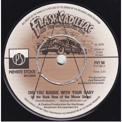 Flash Cadillac & The Continental Kids Did You Boogie With Your Baby (In The Back Row Of The Movie Show) USED VINYL 7INCH 45 RPM SINGLE PROMO