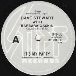 Dave Stewart & Barbara Gaskin It's My Party USED VINYL 7INCH 45 RPM