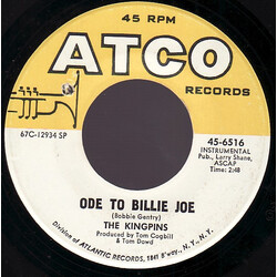 King Curtis & The Kingpins Ode To Billie Joe USED VINYL 7INCH 45 RPM SINGLE
