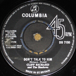 Cliff Richard & The Shadows Don't Talk To Him USED VINYL 7INCH 45 RPM SINGLE