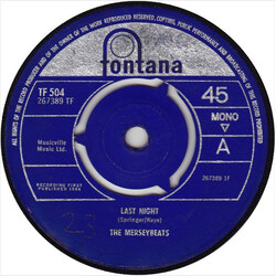 The Merseybeats Last Night USED VINYL 7INCH SINGLE 45 RPM MONO