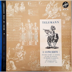 Georg Philipp Telemann / Telemann Society Orchestra / Richard Schulze 3 Concerti Vinyl LP USED