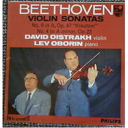 Ludwig Van Beethoven / David Oistrach / Lev Oborin Violin Sonatas  IV: No. 9 Op. 47 "Kreutzer" ‧ No 4 Op. 23 Vinyl LP USED