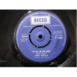 Lance Wynsor It's All In The Game USED VINYL 7INCH 45 RPM