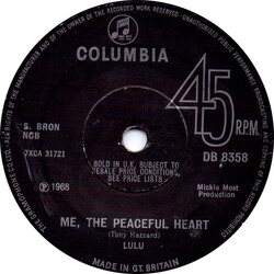 Lulu Me, The Peaceful Heart USED VINYL 7INCH 45 RPM SINGLE