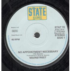 Mainstreet (10) No Appointment Necessary Vinyl 7" USED