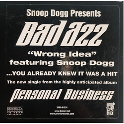 Bad Azz / Snoop Dogg Wrong Idea USED VINYL 12INCH SINGLE PROMO 33 S RPM