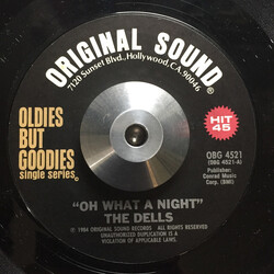 The Dells / The Jaguars (6) Oh What A Night / Moonlight And You USED VINYL 7INCH 45 RPM SINGLE REISSUE