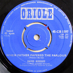 David Kossoff / Mike Sammes Singers When Father Papered The Parlour USED VINYL 7INCH 45 RPM SINGLE