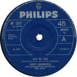 Dusty Springfield Give Me Time USED VINYL 7INCH 45 RPM SINGLE MONO