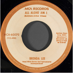 Brenda Lee All Alone Am I / I'm Sorry Vinyl 7" USED