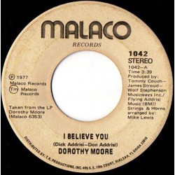 Dorothy Moore I Believe You Vinyl 7" USED