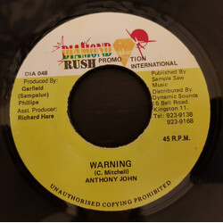 Anthony John Warning USED VINYL 7INCH 45 RPM SINGLE STEREO
