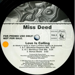 Miss Deed Love Is Calling USED VINYL 12INCH PROMO