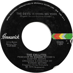 The Chi-Lites The Devil Is Doing His Work / I'm Not A Gambler VINYL 7" USED