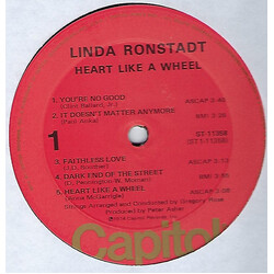 Linda Ronstadt Heart Like A Wheel Vinyl LP USED
