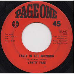 Vanity Fare Early In The Morning USED VINYL 7INCH 45 RPM SINGLE